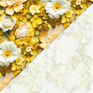 3D Flowers Yellow Viskostrikå