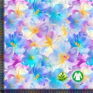 Genomskinliga Pastellblommor Lila Blå