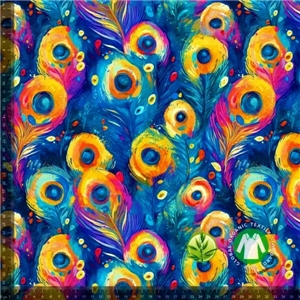 Digitaltryckt Bambu - Colorful peacock
