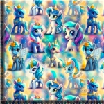 Enhörningar Blå Multi