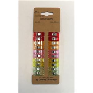 Röd, mint, rosa, gul, orange Quiltning Clips 20 st - 1 cm