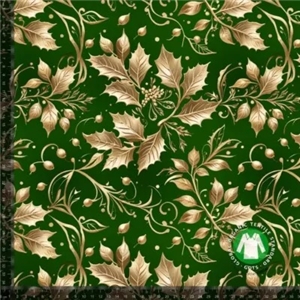 Järnek I Guld På Grön Bakgrund