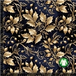 Järnek i Guld På Svart-blå Bakgrund