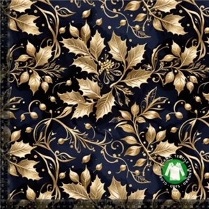 Järnek i Guld På Svart Bakgrund