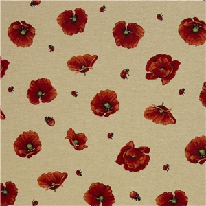 Gobeläng - Vallmo och nyckelpiga