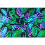 Veil of Leaves Viscose-jersey Grön & Rosa