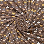 Gulliga små djur på brunt