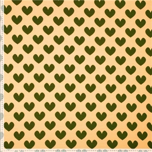 Green hearts on apricot