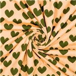 Green hearts on apricot