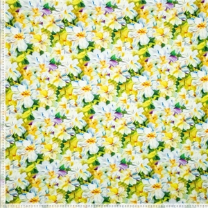 3D Summer flowers yellow Viskostrikå