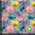 Pastellblommor och fjärilar