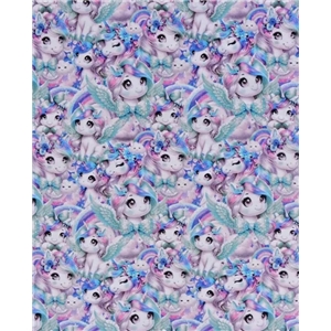 Enhörningar med vingar Blå - Öglad Jogging