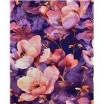 Digitaltryckt Bambu - Poppy Flower Lila