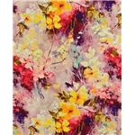 Digitaltryckt Bambu - Blomster och blad Röd