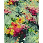 Digitaltryckt Bambu - Blomster och blad Grå