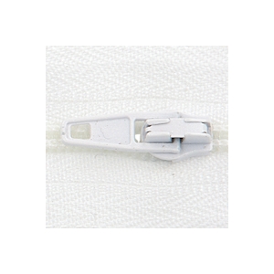 Blixtlåsmetervara 4 mm Vit med löpare