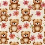 Teddybjörnar och blommor