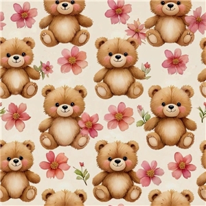 Teddybjörnar och blommor