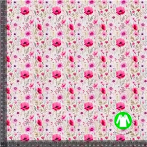 Vackra rosa blomster Ribbad Jersey