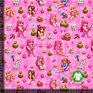 Gamer pixel girls - cerise rutig