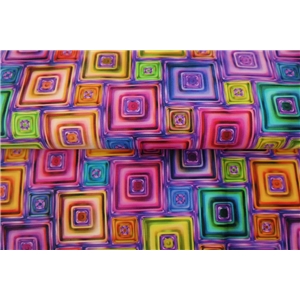 Retro blocks Bomullssatin