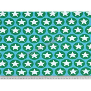 Ekologisk Stretch Jersey Maxi-Stars grön och turkos